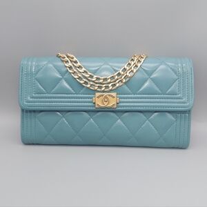 CHANEL Authentic Boy Flap Wallet/Clutch